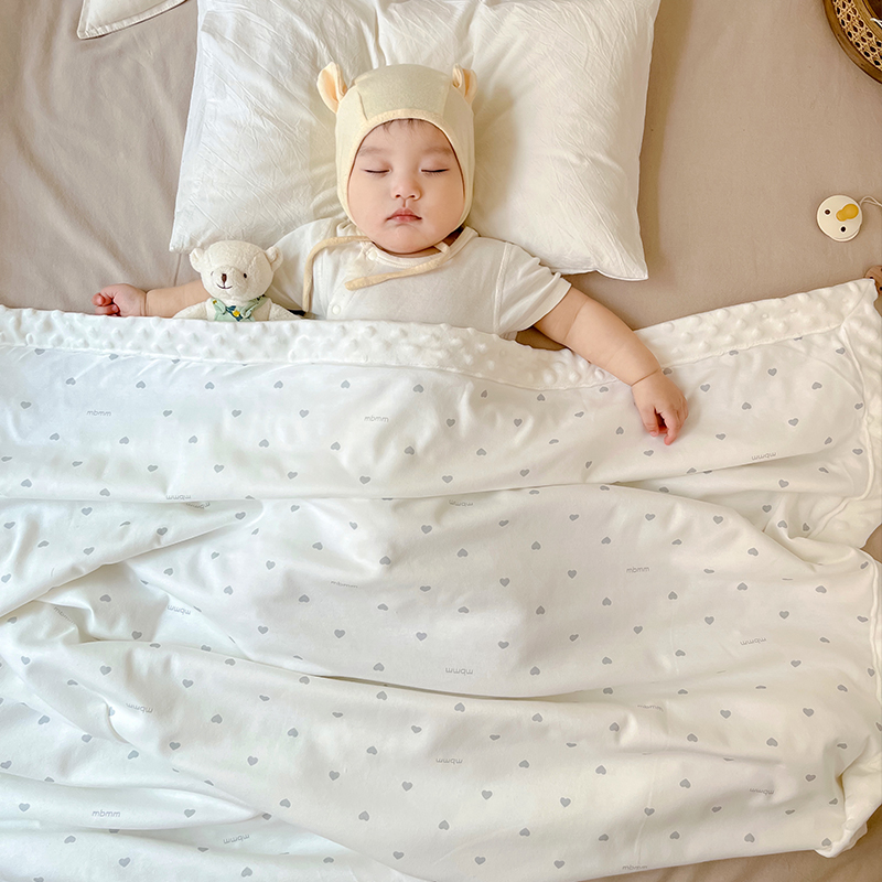 婴儿纯棉盖毯新生儿夏季薄被儿童午睡豆豆毯春秋被空调毯子针织棉