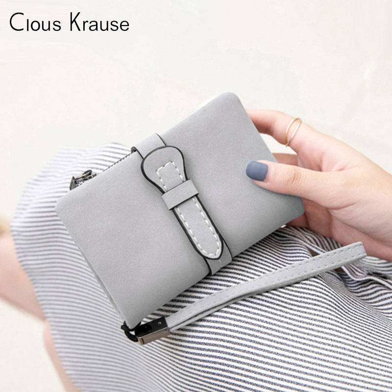 Clous Krause小众设计简约折叠卡位多短款钱包一体卡包小零钱包女