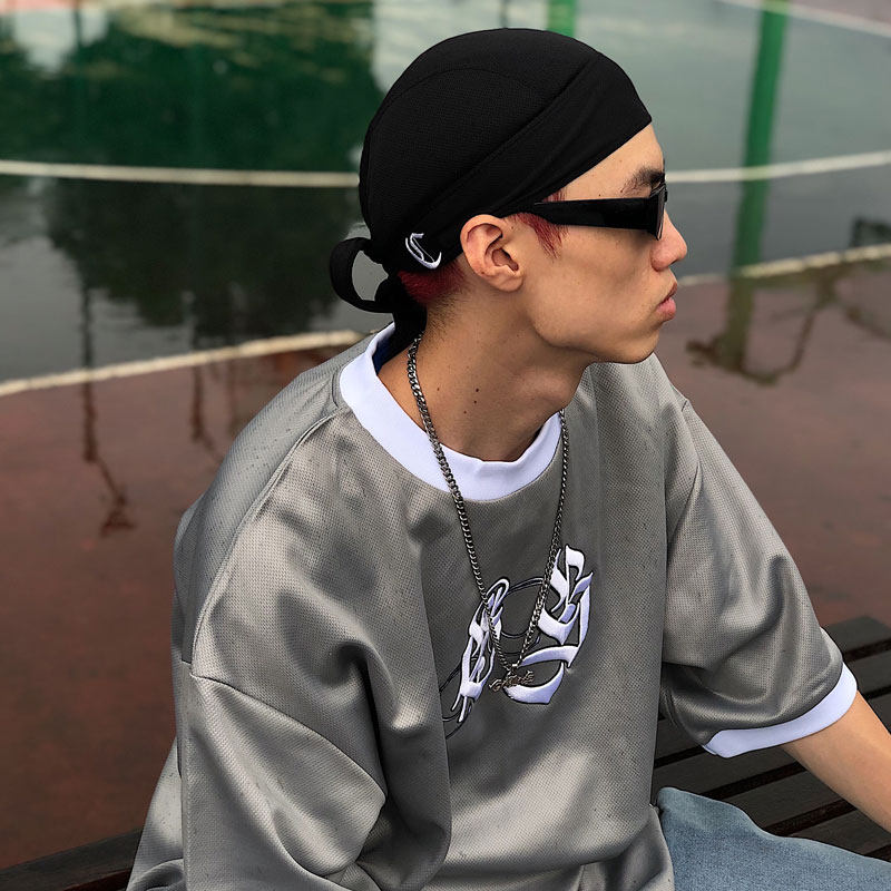 gls club西海岸街头篮球综合训练bboy黑人durag黑色海盗头巾男夏