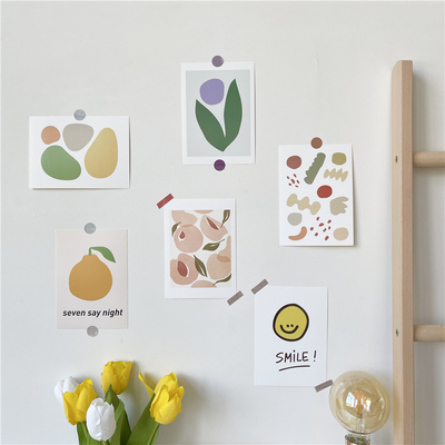 ins风墙面装饰卡片纸房间少女卧室墙壁卡通鸭子墙贴画郁金香贴纸