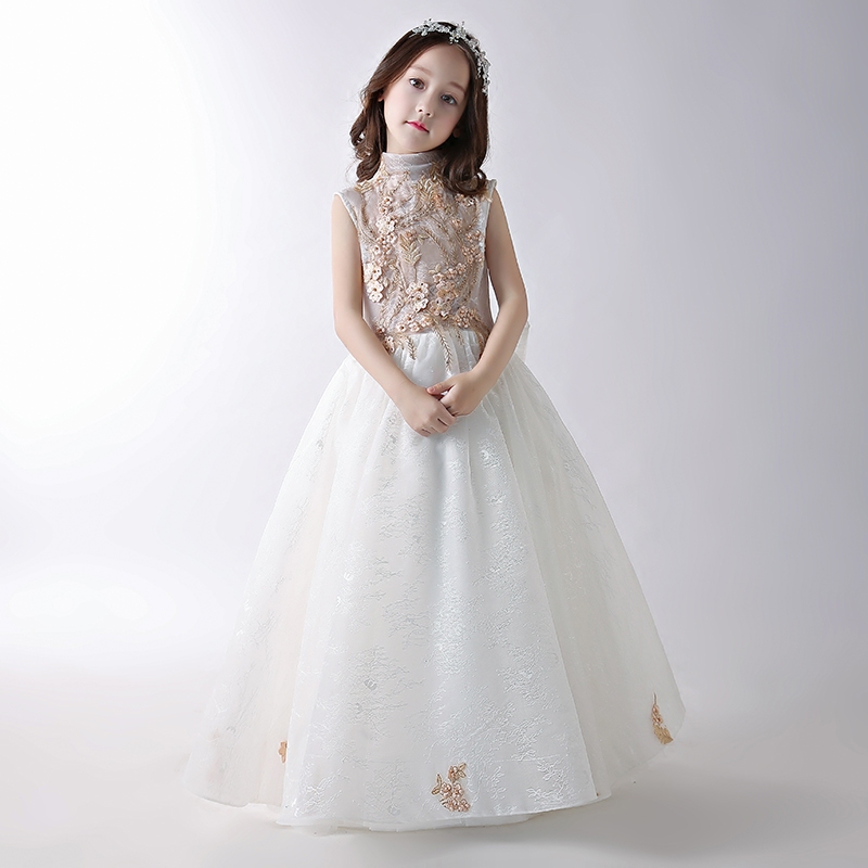 女童新款夏季儿童主持人生日晚礼服模特婚纱高贵演出服拖尾蓬蓬纱|ruв категории Детская одежда, дети платье - от Buy2taobao.com для оказания профессиональной услуги покупки агента Taobao