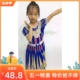 新疆舞蹈演出民族连衣裙女童儿童服饰六一儿童节裙子艾德莱斯
