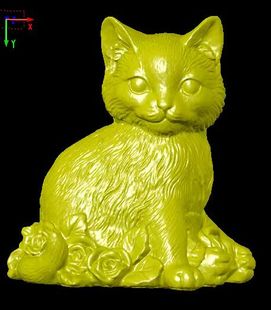 跨境动物花丛猫三维立体图圆雕图图纸stl文件雕刻机3d打印模型