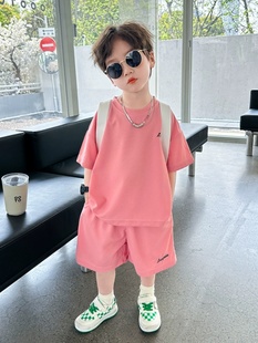 韩国男童夏装套装2024新款儿童帅气运动衣服夏款痞帅男小童装夏季