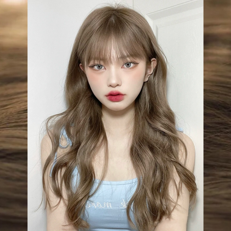 薄荷米棕色染发膏植物纯奶茶蜜糖薄荷米粽在家2020流行色染发剂女