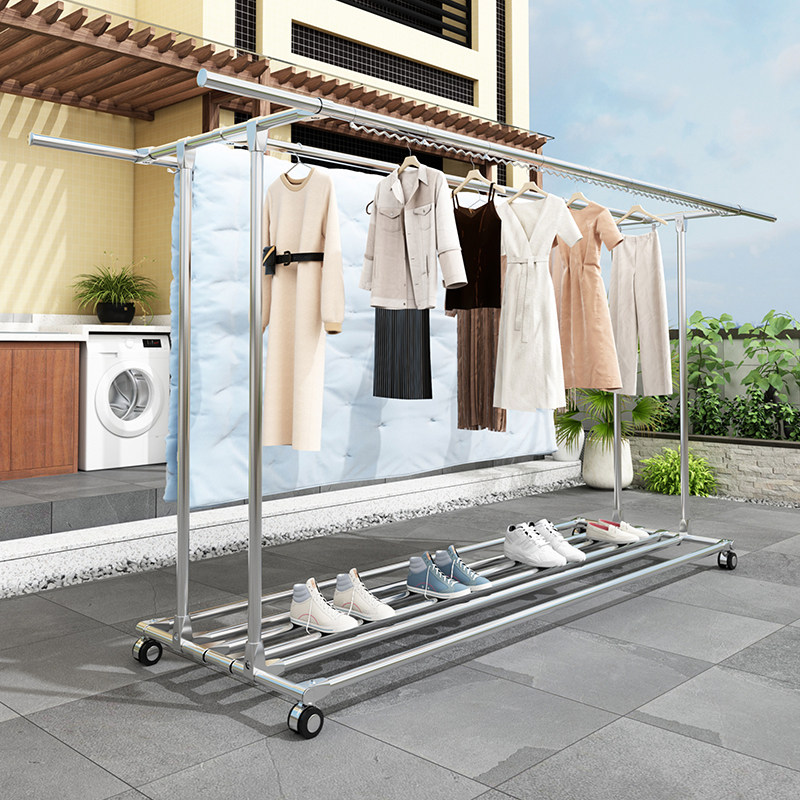 友利特大型户外晾衣架天台晒衣服架子移动衣架别墅庭院晒被架