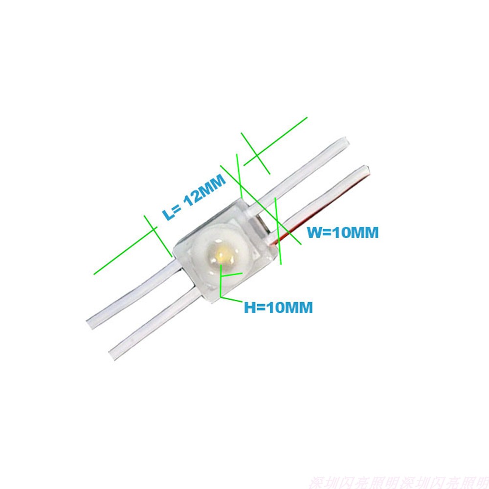 12V小尺寸LED单灯带透镜防水发光模组微型广告发光字字母专用白蓝