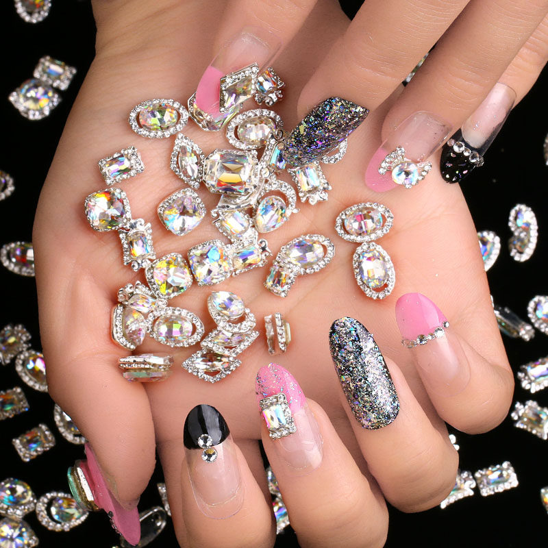 美甲装饰品指甲饰品钻石金属ab幻彩网红奢华超闪个性日系新款水钻