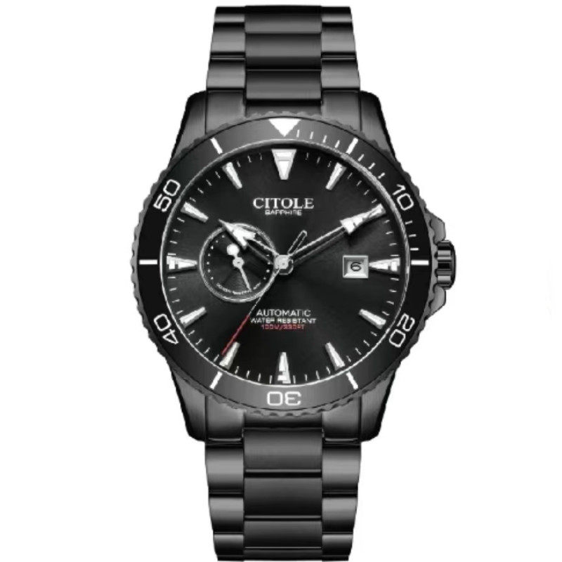 citole西腾手表男士运动钢带机械表日历夜光100米潜水男表ct9119g