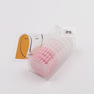 5cm中号ins潮抖音网红~透明渐变10根盒装电话线发圈 不伤发头绳