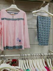 2016安之伴睡衣春季新款纯棉针织素色印彩色樱桃长袖女套61D7252