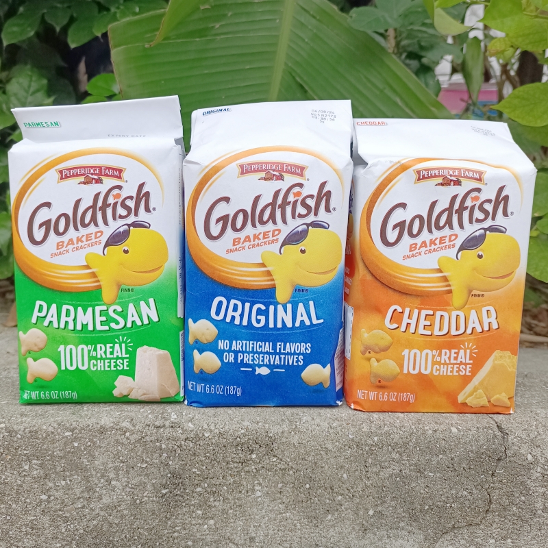 美国奶酪味原味鱼形饼干Pepperid Farm Goldfish Baked Snack