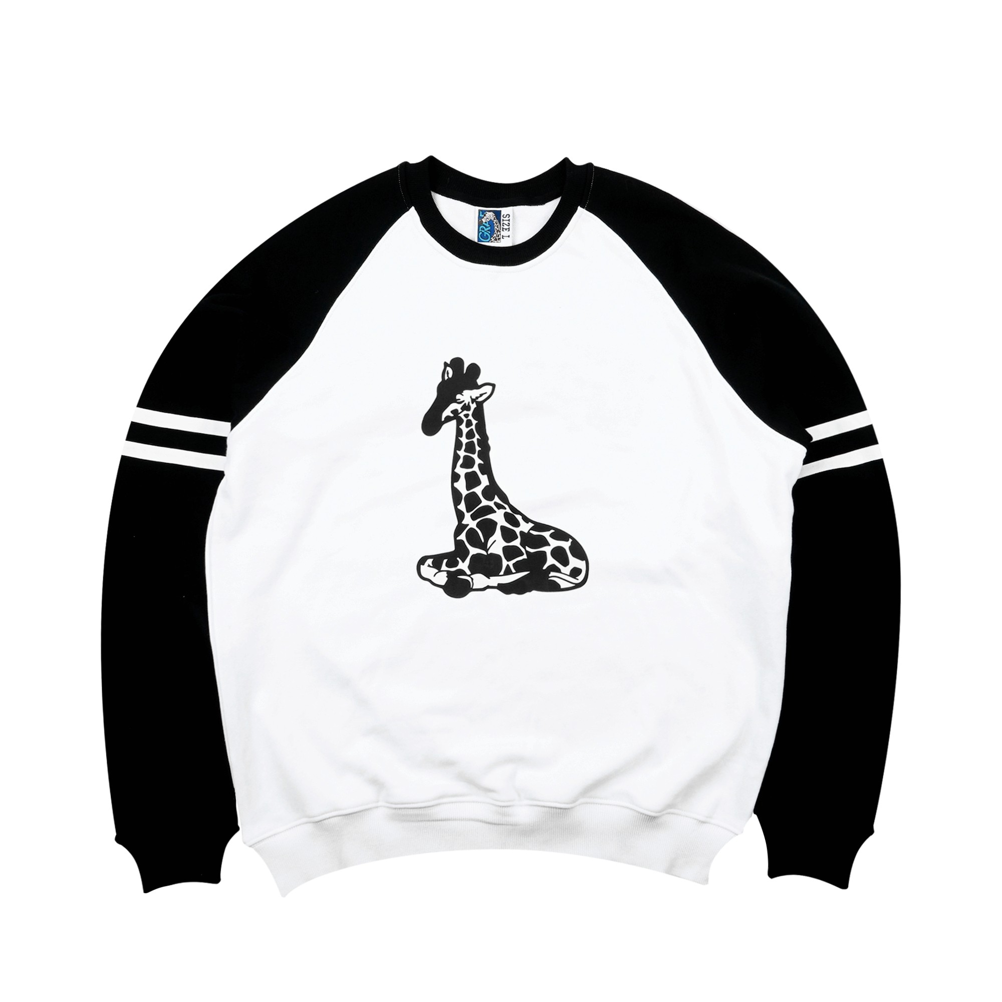 一折卫衣黑白_graf原创品牌休息的长颈鹿黑白春季薄款美式简单宽松插