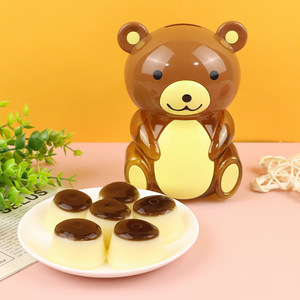 超友味kk熊果冻128g鸡蛋牛奶草莓味卡通储钱罐装布丁儿童解馋零食