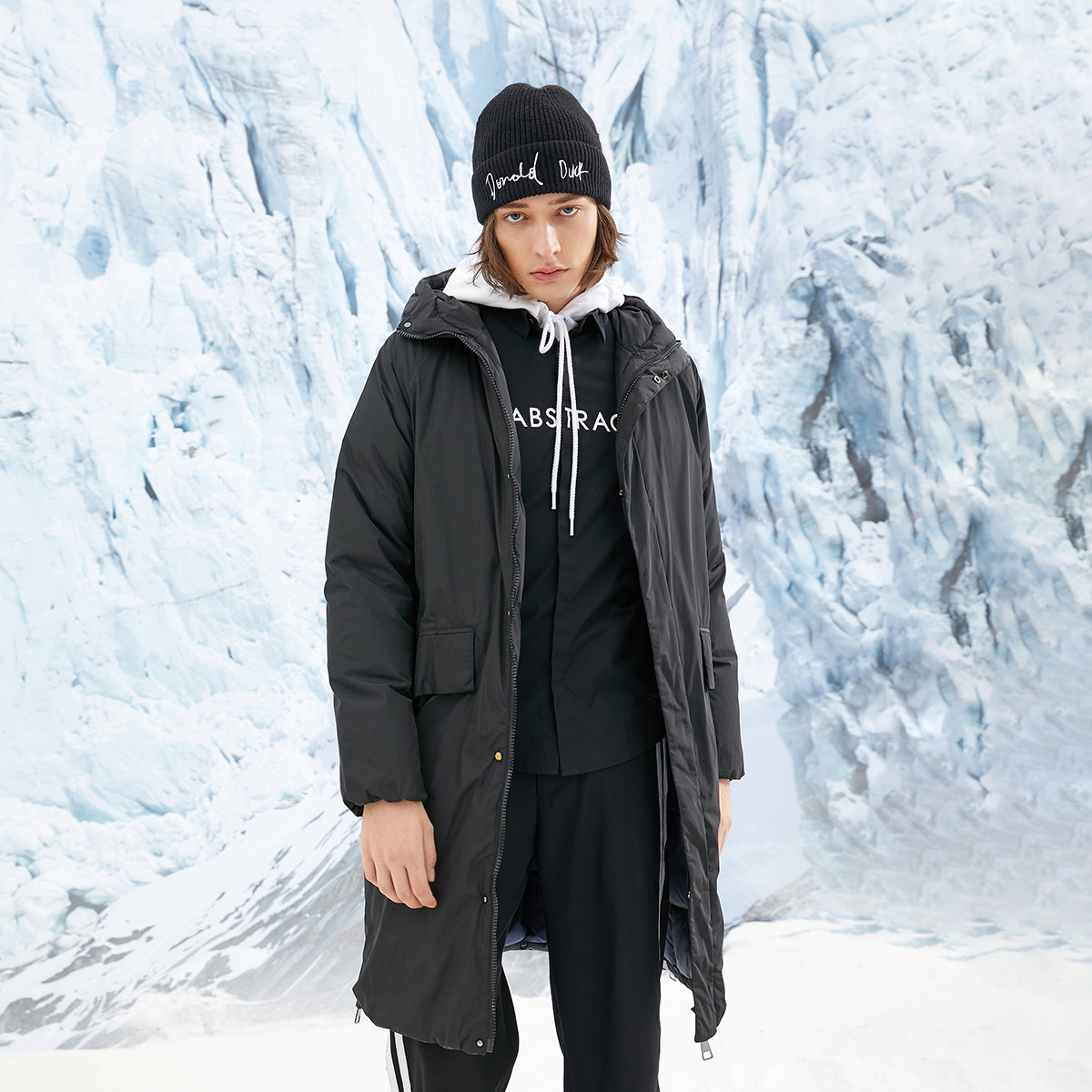 剪标男装羽绒服 中长款