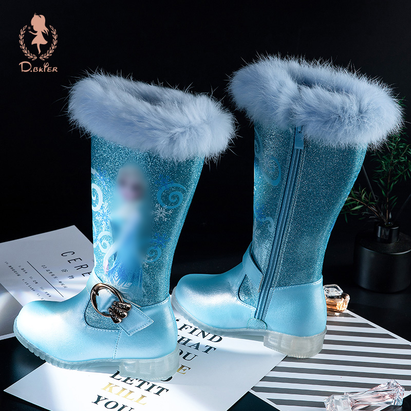children's shoes girl Princess shoes long and tube-shaped Boots blue Aisha Slipper Bootie Plush keep warm Snow Romance shoesin the Children/Baby/Family fitted , Other category - from Buy2taobao.com to provide professional Taobao agent buy service