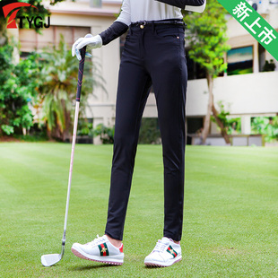 春款 高尔夫运动长裤 女款球裤 弹力运动长裤 黑色裤子