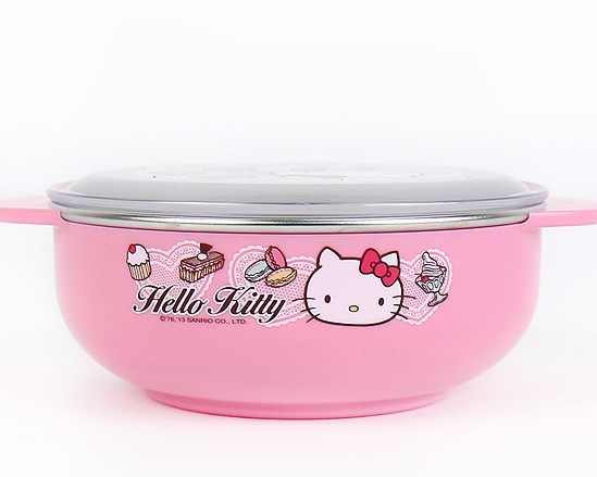 the republic of korea Hello Kitty Hello Kitty children tableware Stainless steel strip Cover bowl Insulated bowl in stockin the Tableware , Tableware , Bowl category - from Buy2taobao.com to provide professional Taobao agent buy service