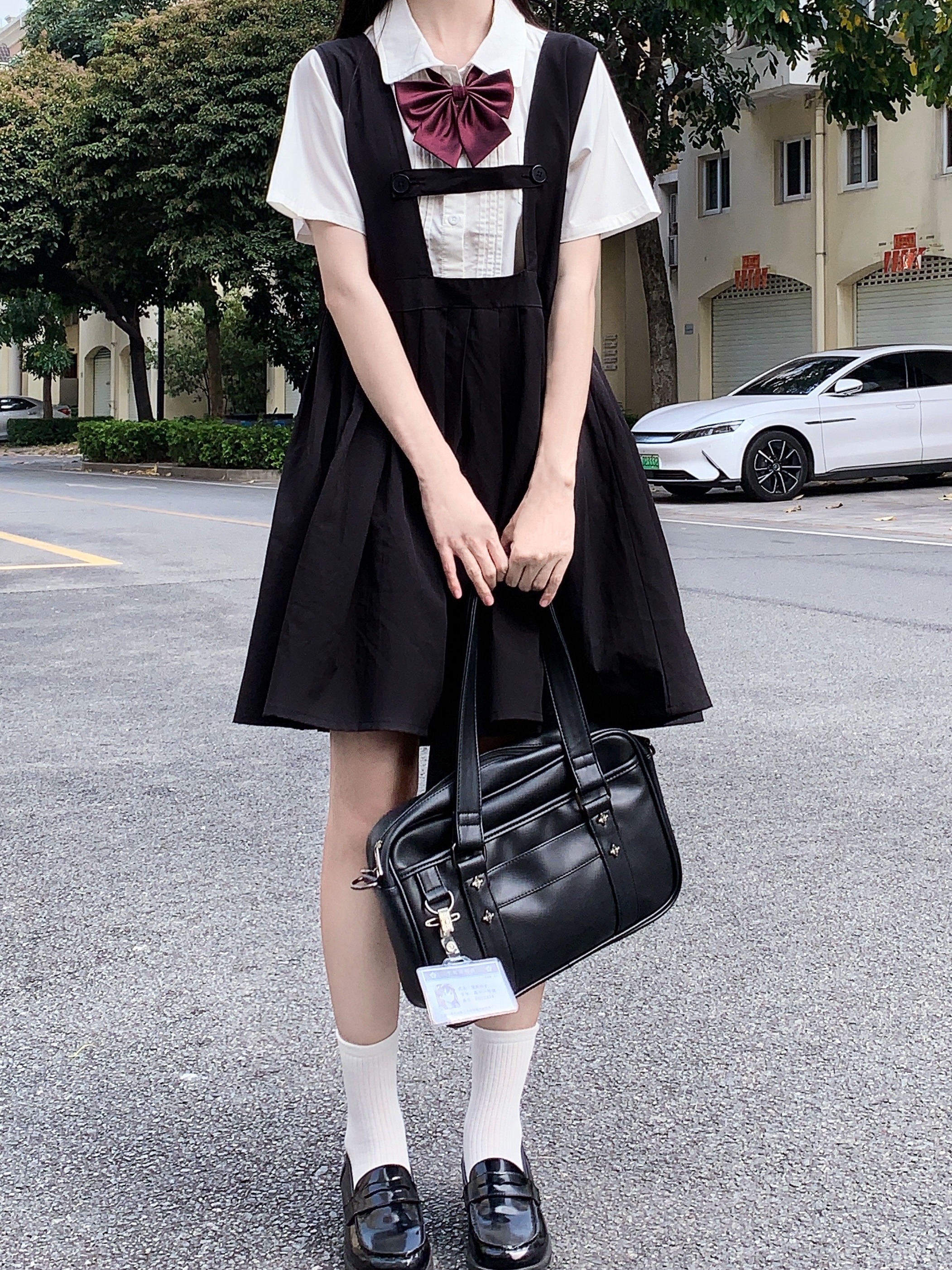 星星抱月球jk制服背带裙夏季女新款学院风连衣裙百搭小众背心裙