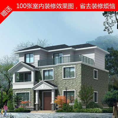 小别墅设计图纸新农村自建房屋复式乡村效果图二三层现代简约全套图片