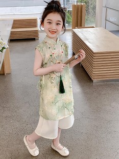 女童国风套装夏装2024儿童装旗袍裙夏季新中式连衣裙民族风两件套