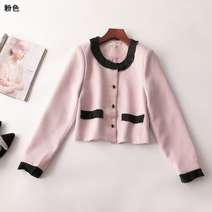 239367语茜超值高端品牌清货女装专柜粉色小香风秋季长袖外套高货