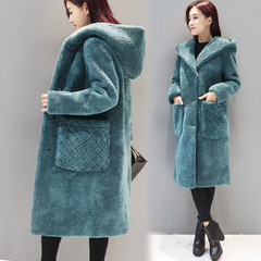 2016新款女装冬韩版宽松大码中长款羊羔毛棉袄大衣女连帽棉衣外套
