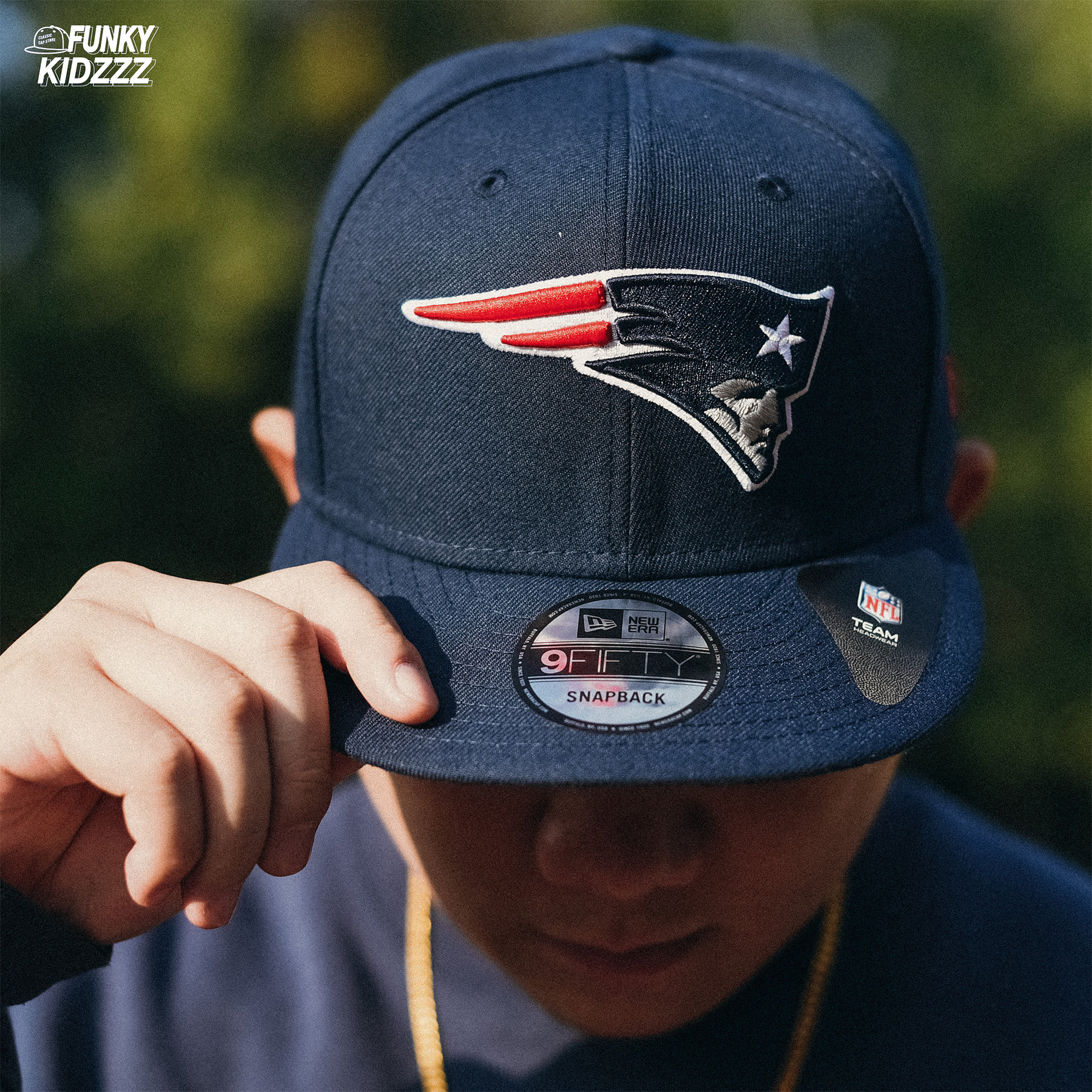 newera美版nfl新英格兰爱国者队藏蓝可色调节平檐棒球帽9fifty