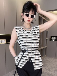 RR fashion 条纹上衣休闲半身裙套装套装两件套女2024夏季新款