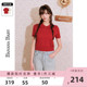 BANANA BABY2025年夏新款娃娃领甜美针织衫女蝴蝶结减龄短袖上衣