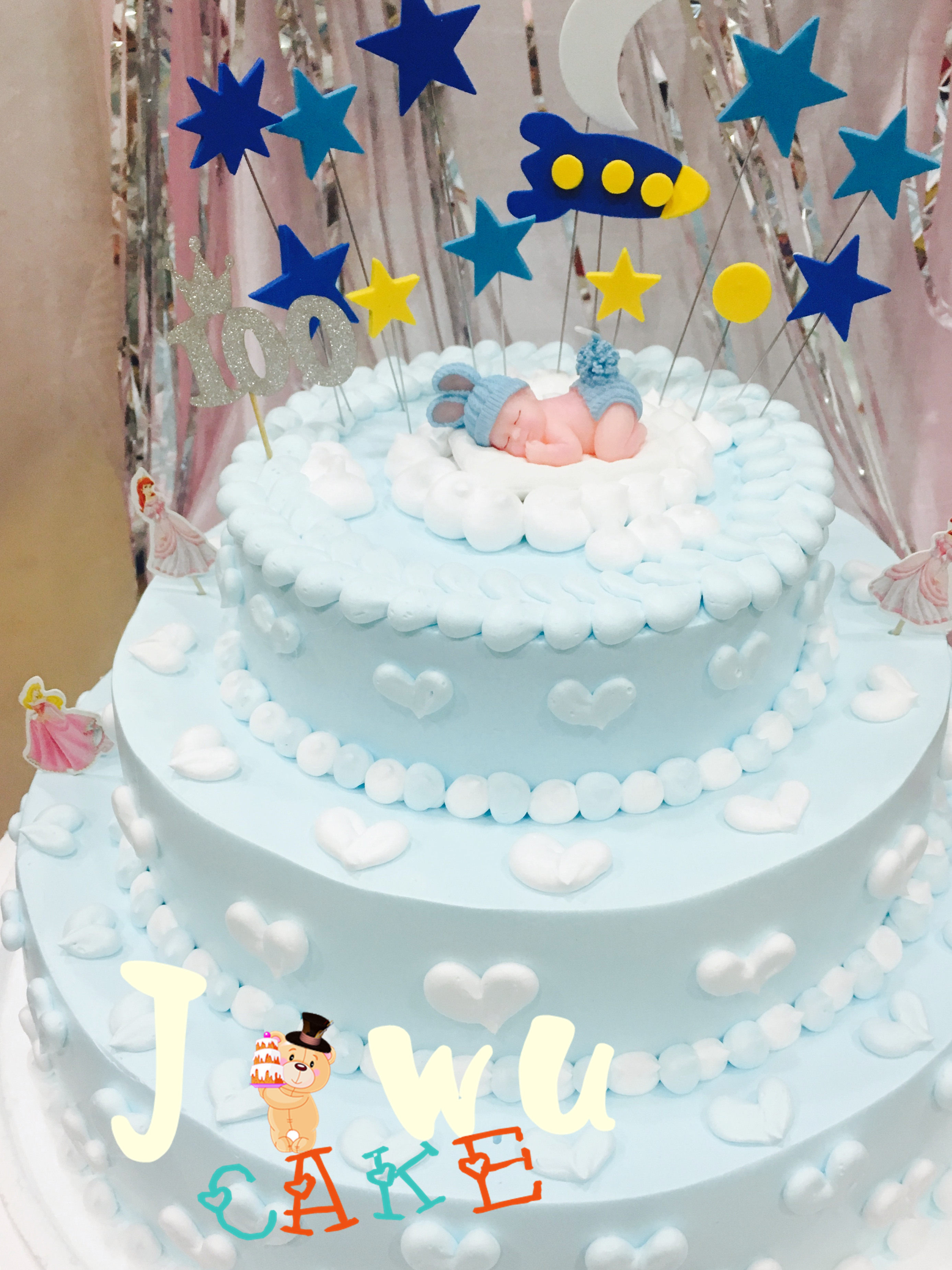 大全—上海生日蛋糕宝宝满月百日宴百天儿童周岁宝宝三层娃娃男孩女孩