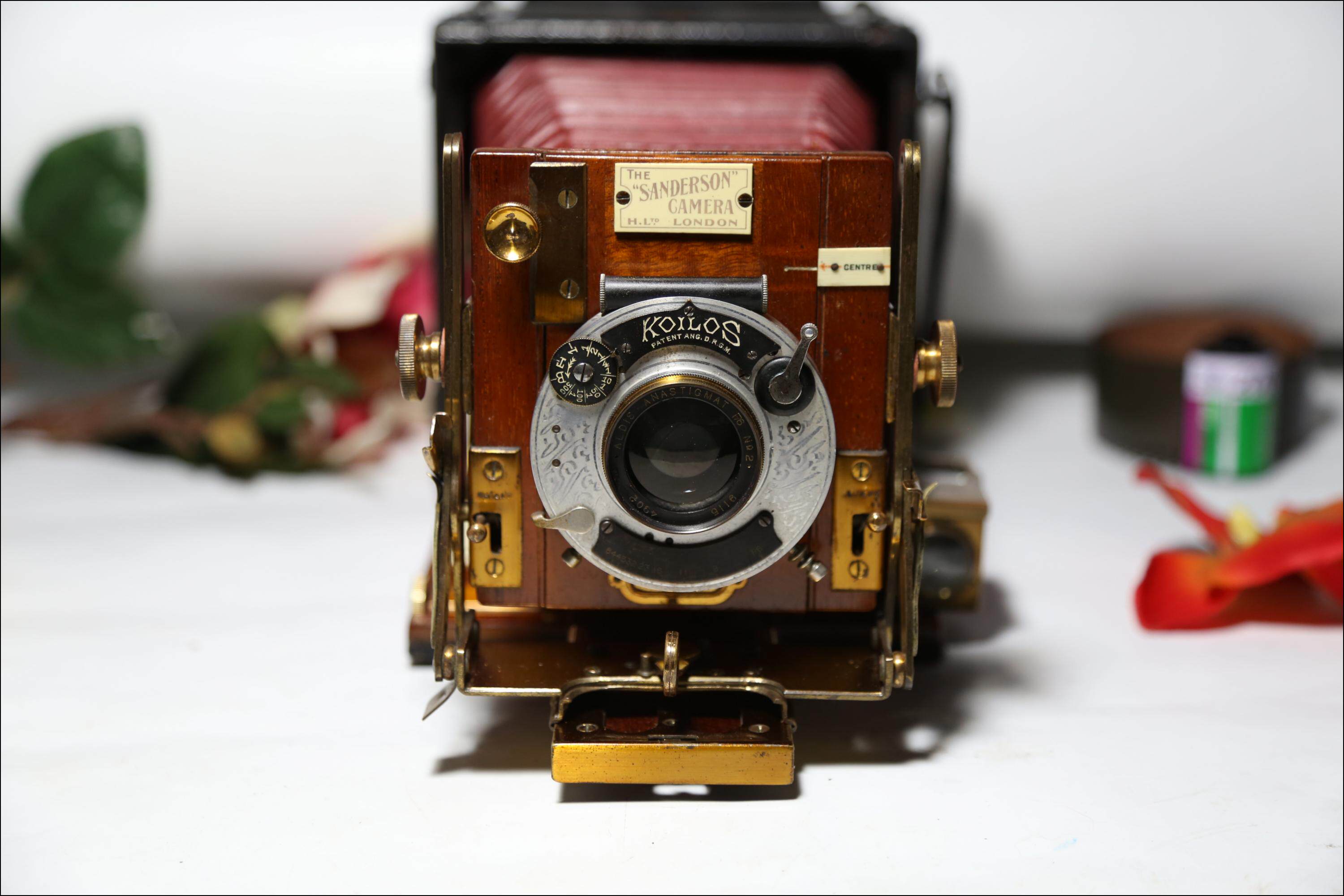 德国古董木质桑德森百年经典胶片胶卷干板可移轴相机——收藏随缘998.