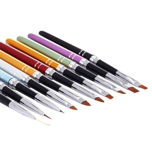 美甲笔套笔初学美甲师工具10支一套彩绘笔光疗笔画花拉线笔平头