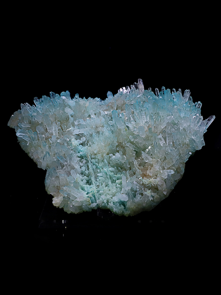 天然水晶观赏大型心灵纯净石纯净蓝色好运原矿染色摆件