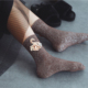 韩版女士手工定制天鹅镶钻金银丝袜子时尚堆堆袜亮丝银葱中筒女袜