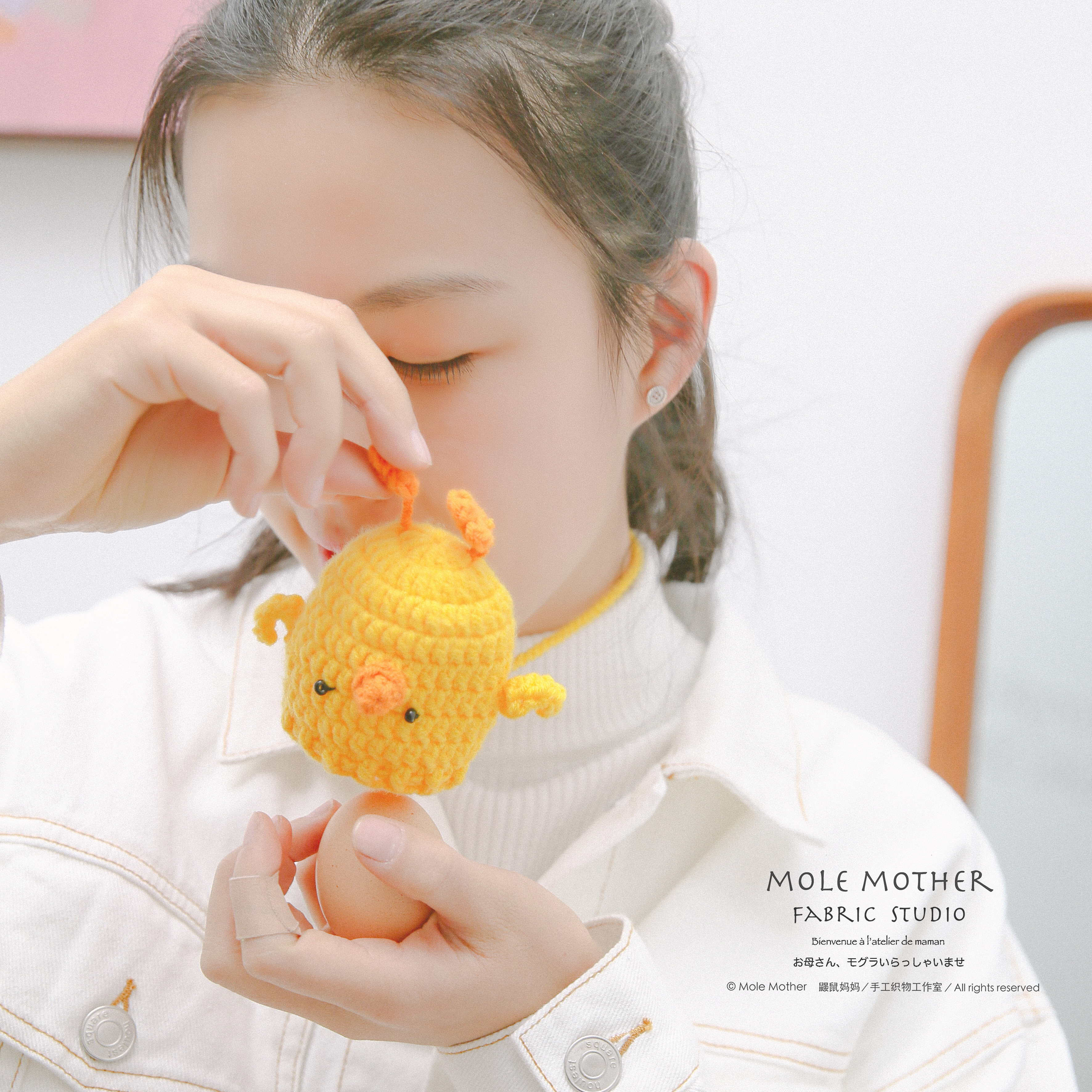 抖音同款小黄鸡蛋袋 立夏端午节diy手工编织毛线蛋网蛋兜蛋袋成品