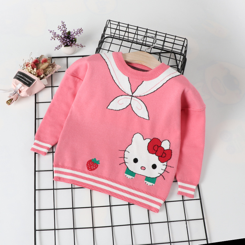 韩版可爱凯蒂猫女宝宝圆领毛衣中小童棉质针织打底衫秋冬童装百搭|ruв категории Детская одежда, свитер/свитер - от Buy2taobao.com для оказания профессиональной услуги покупки агента Taobao