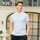 VJC 2024年夏季男装新款白色短袖简约休闲上衣 B23BA1011
