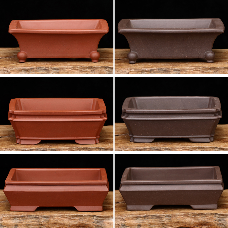 热销紫砂花盆长方形盆景盆小