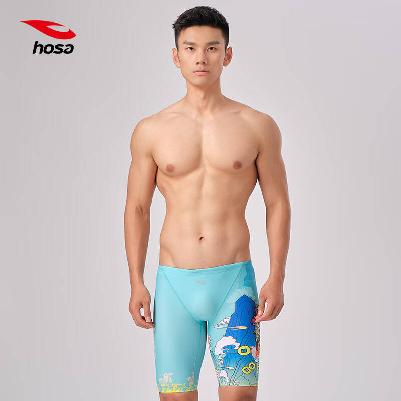 正品浩沙青少年男士成人五分平角泳裤训练竞技比赛泳衣2212509