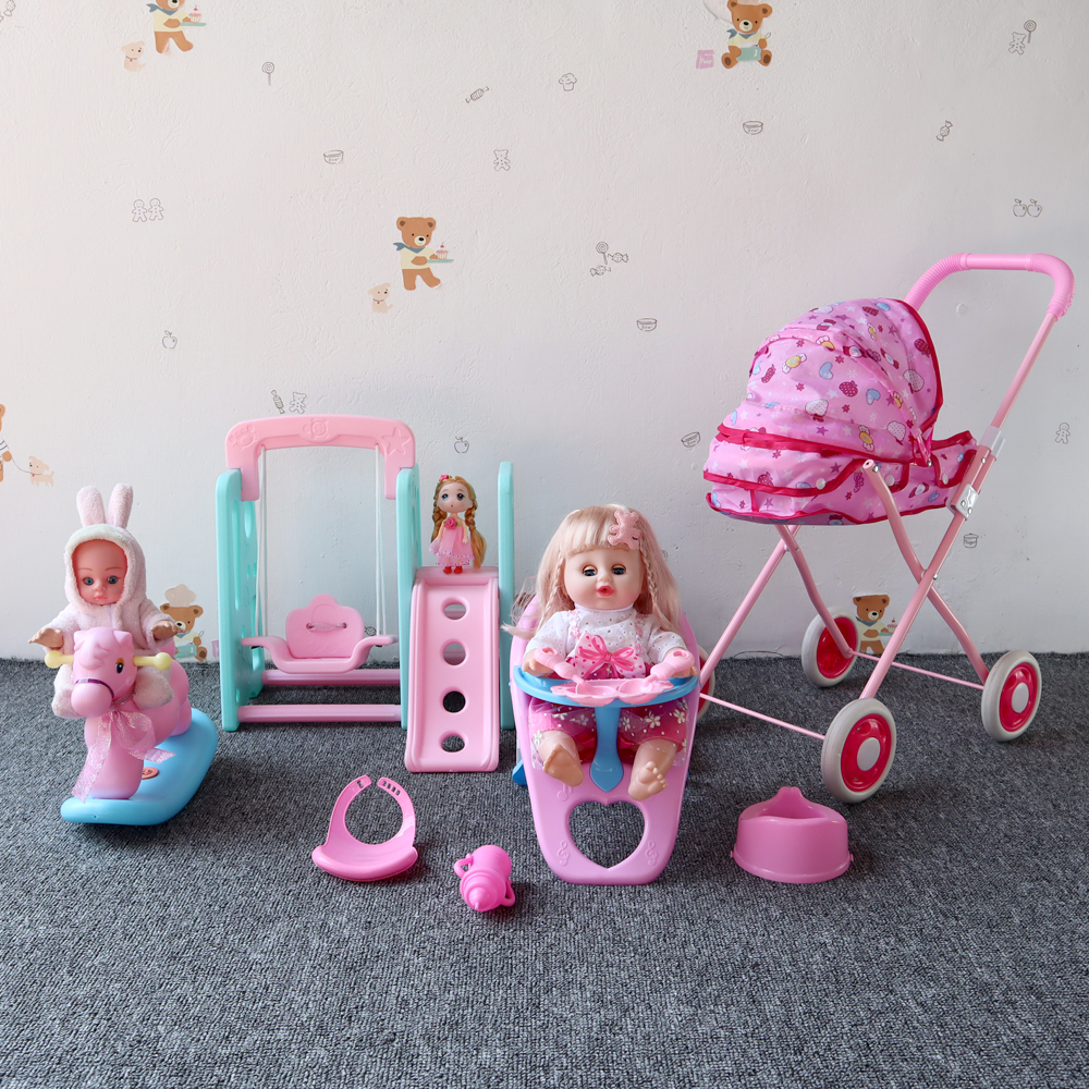 女孩过家家玩具手推车带公主洋娃娃儿童仿真婴儿宝宝小推车折叠
