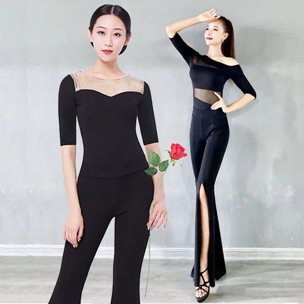 女形体衣礼仪服上衣裤子训练走秀服套装修身学员团体舞蹈练功服装