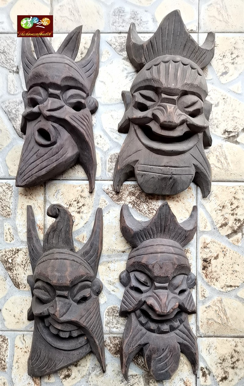 木雕 手工雕刻 屯堡文化 装饰收藏 脸谱傩面具 高30-33公分左右
