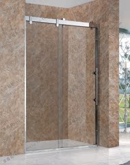 西凯华顿淋浴房隔断304不锈钢整体浴室移门一字形单移屏风洗浴房