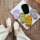 caras韩国进口网格纹理船袜女纯棉舒适防滑不掉跟薄款精梳棉袜子
