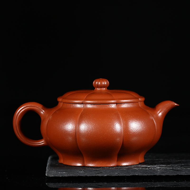 高级工艺美术师 朱鸿钧【八瓣心香】套组宜兴紫砂壶茶壶 朱泥筋纹