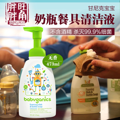 Babyganics甘尼克宝宝婴儿奶瓶餐具泡沫清洁清洗液无香473ml