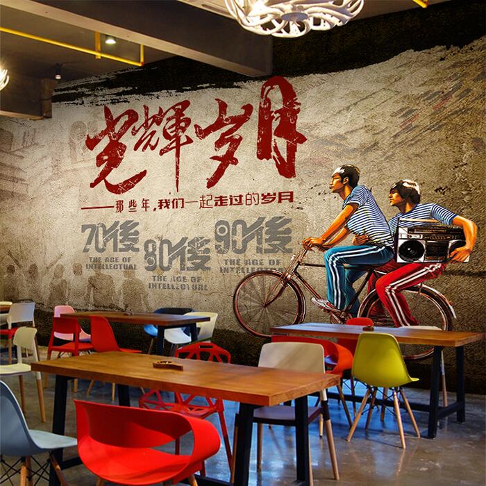 Retro Industrial wind wallpaper bar KTV Tea shop Pot shops mural Café Hotel Network wallpaperin the Decoration main material , Wallpaper , Non-woven wallpaper  category - from Buy2taobao.com to provide professional Taobao agent buy service