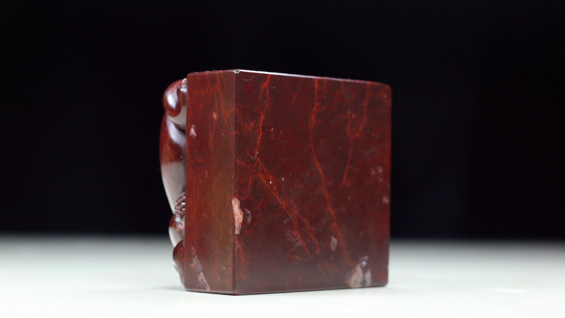 紫气东来《螭龙印钮》书画章 寿山月尾紫石