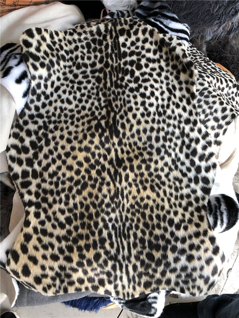 外贸微瑕疵处理条纹斑马黑白棕奶牛豹纹仿动物皮毛地毯地垫